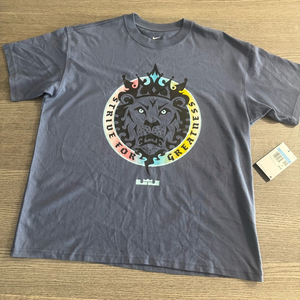 Nike LeBron Men's Max90 Basketball Graphic T-Shirt Size M Diffused Blue